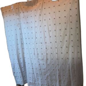 POTTERY BARN TEEN Shower Curtain Gray Tufted Dot Cotton Circles 72 x 72 inches